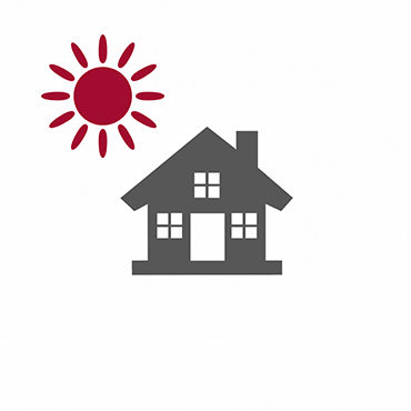 gifanimation mit einem Haus in dem ein Kind erscheint, dann eine Frau Tschüss sagt und die Fragen Behalten oder Verkaufen erscheinen