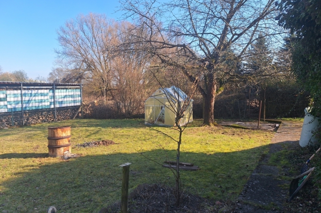 Blick auf das Grundstück